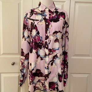 Banana Republic purple floral blouse size M